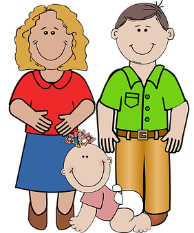 Cartoon Family Portrait PNG image