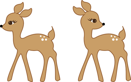 Cartoon Fawn Twins PNG image