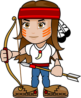 Cartoon Female Archer PNG image
