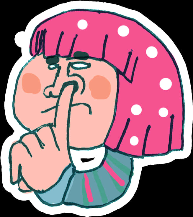 Cartoon Finger On Nose Sticker PNG image