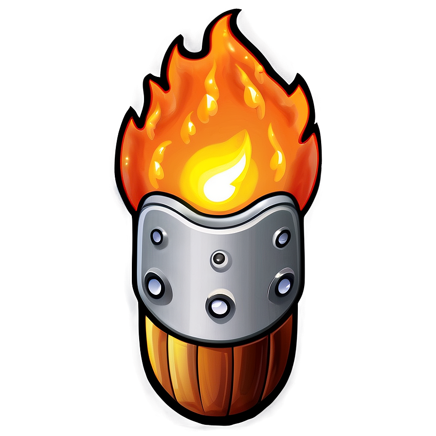 Cartoon Fire Torch Png 06122024 PNG image