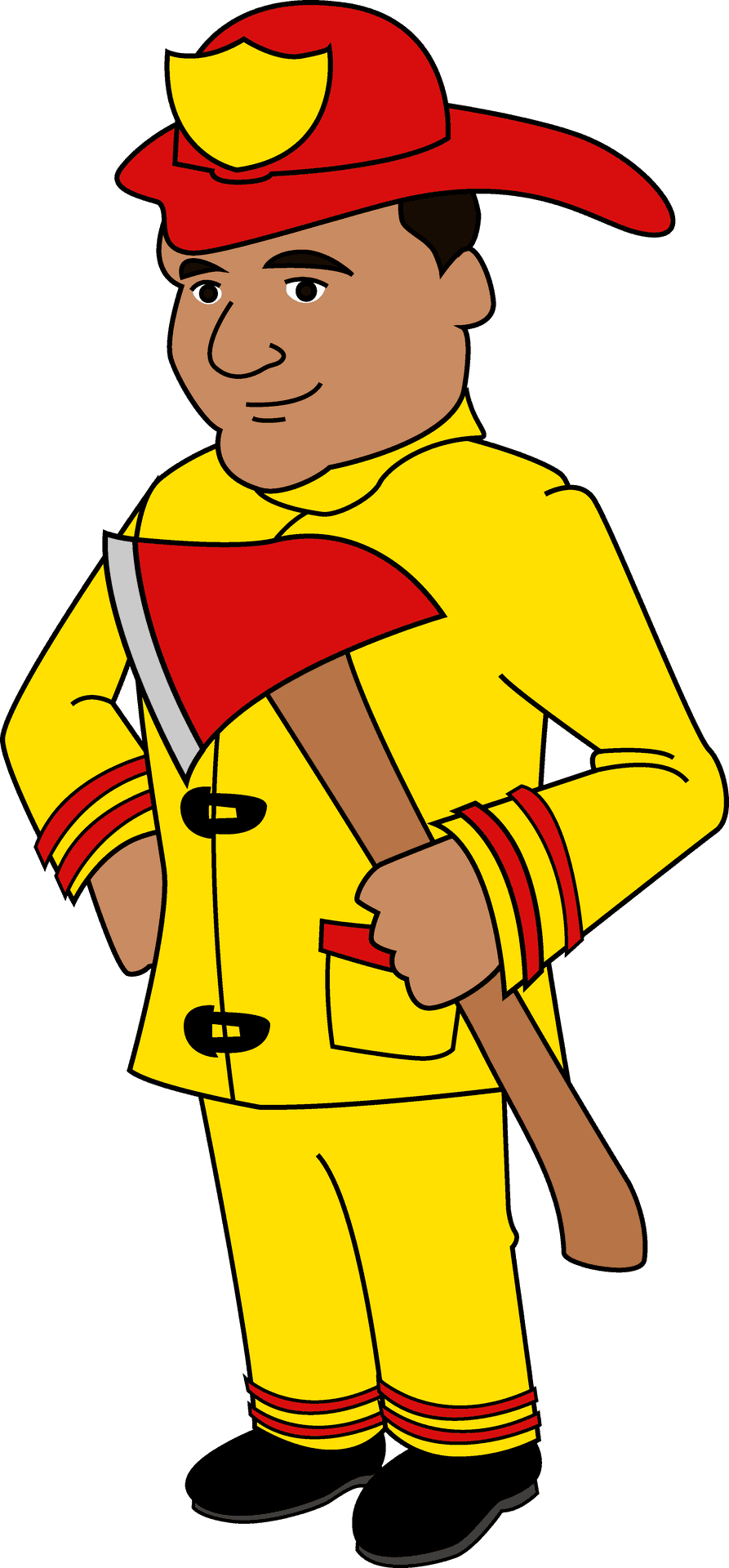 Cartoon Firefighterwith Axe.png PNG image
