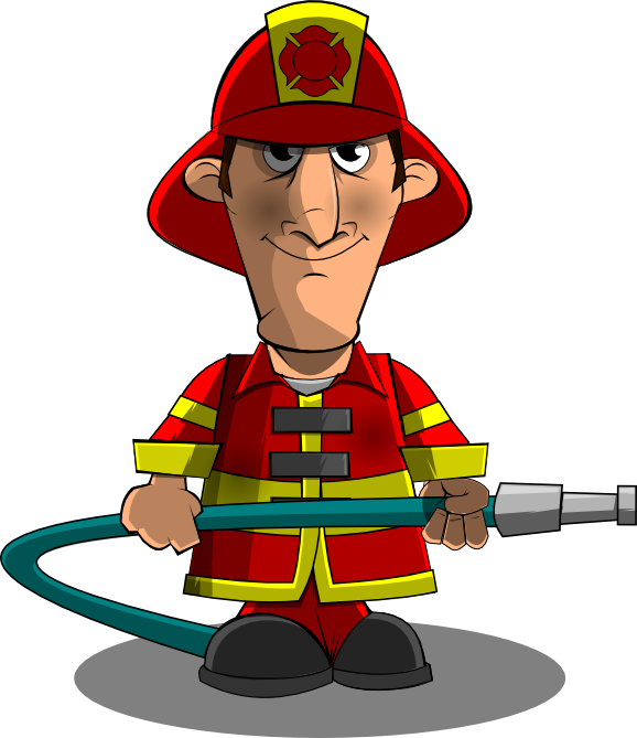Cartoon Firefighterwith Hose.png PNG image