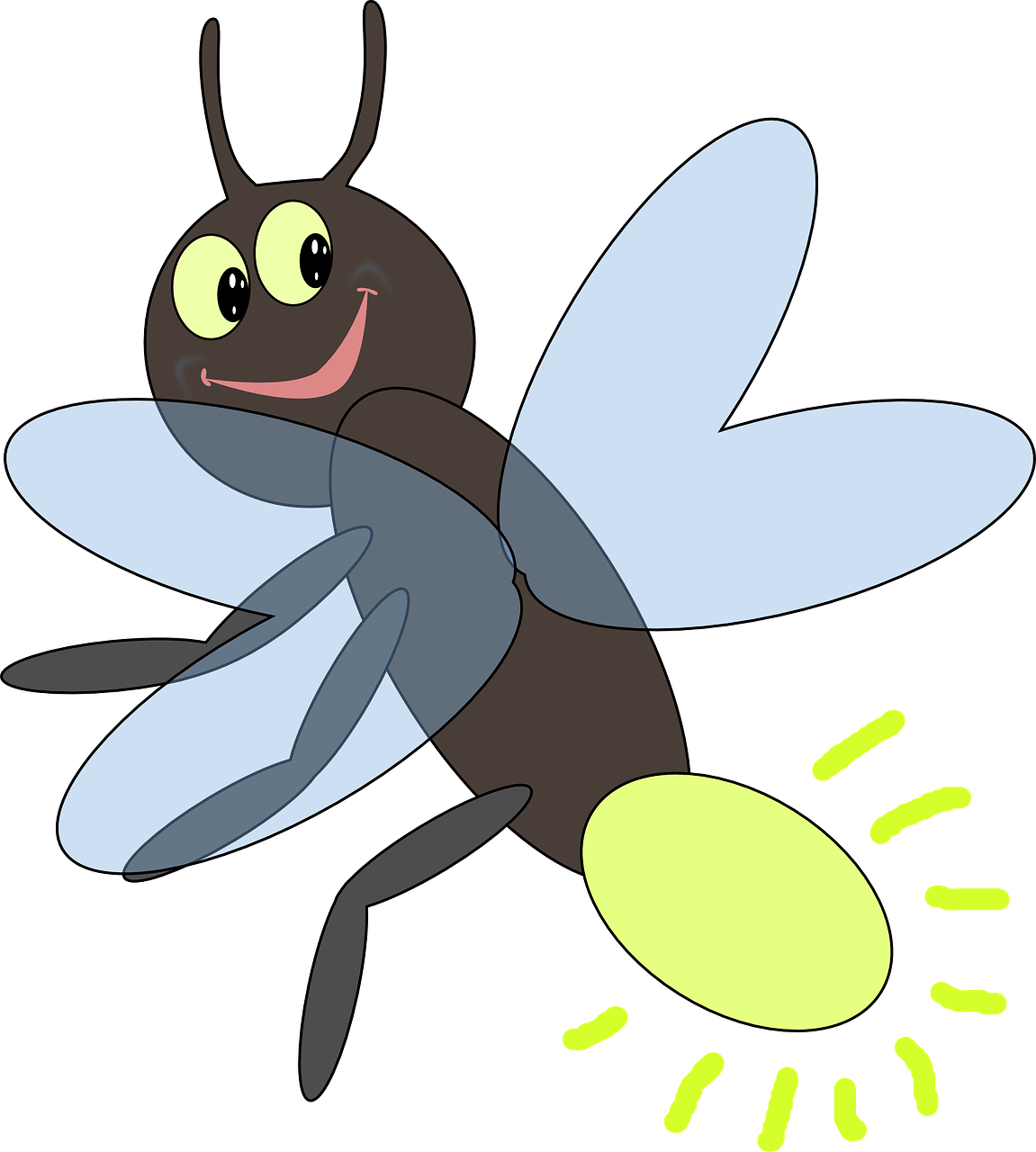 Cartoon Firefly Glowing Tail Illustration PNG image