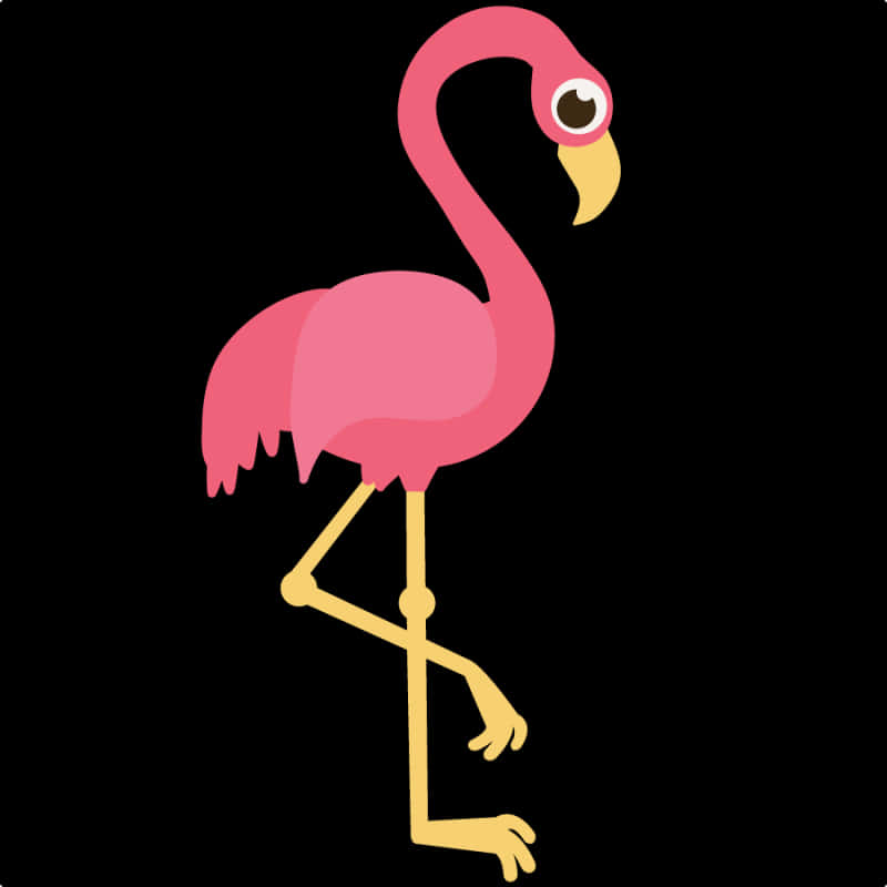 Cartoon Flamingo Standing One Leg PNG image