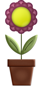 Cartoon Flowerin Pot PNG image