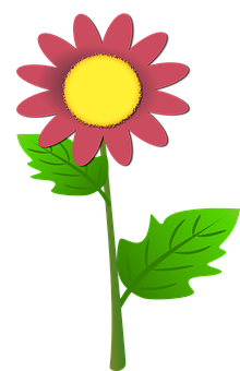 Cartoon Floweron Black Background PNG image