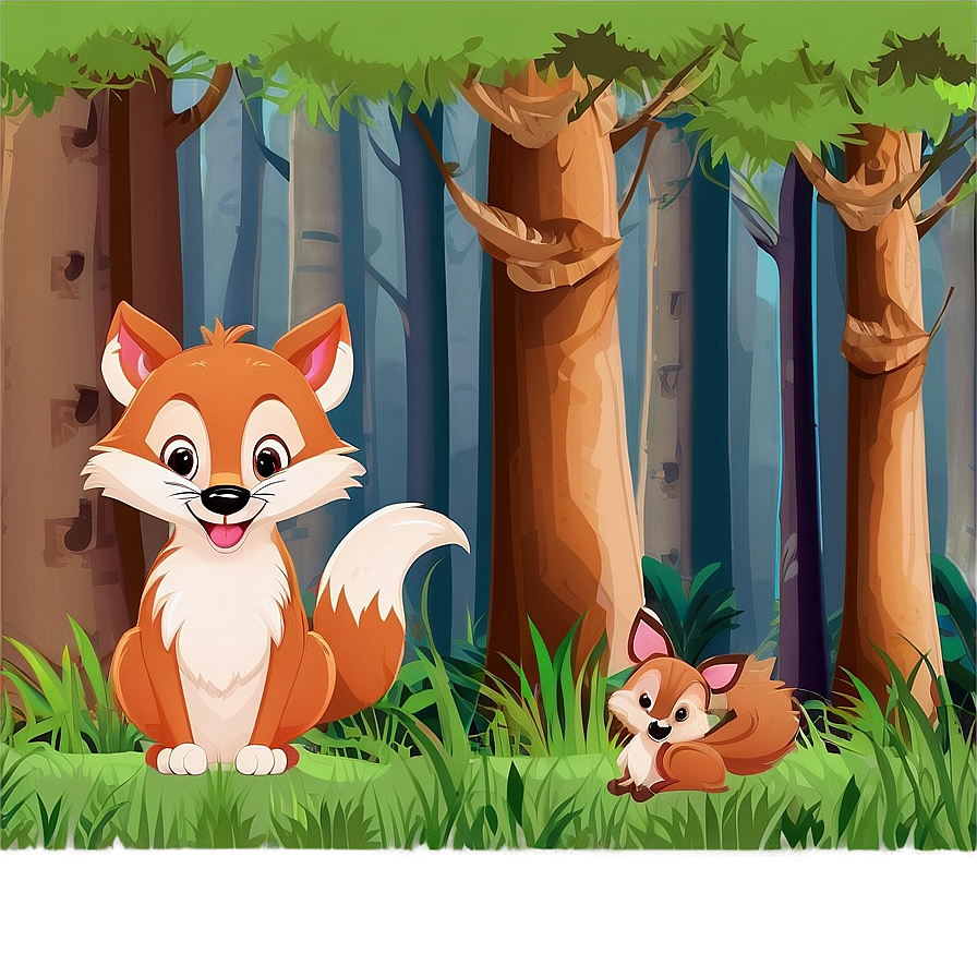 Cartoon Forest Animals Clipart Png 06262024 PNG image