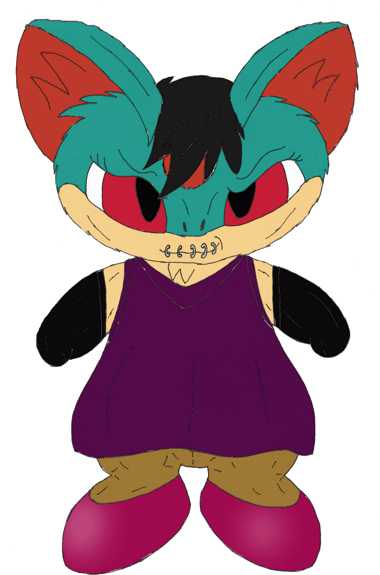 Cartoon_ Fox_with_ Lip_ Piercing PNG image