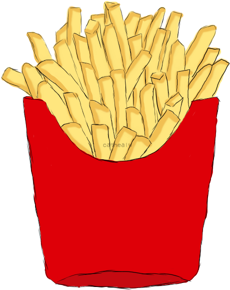 Cartoon French Fries Illustration PNG image