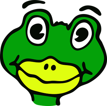Cartoon Frog Face Graphic PNG image