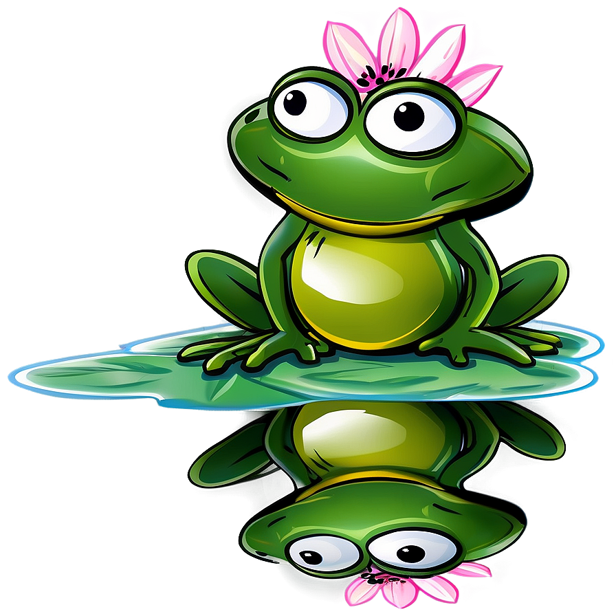 Cartoon Frog On Lily Pad Png 83 PNG image