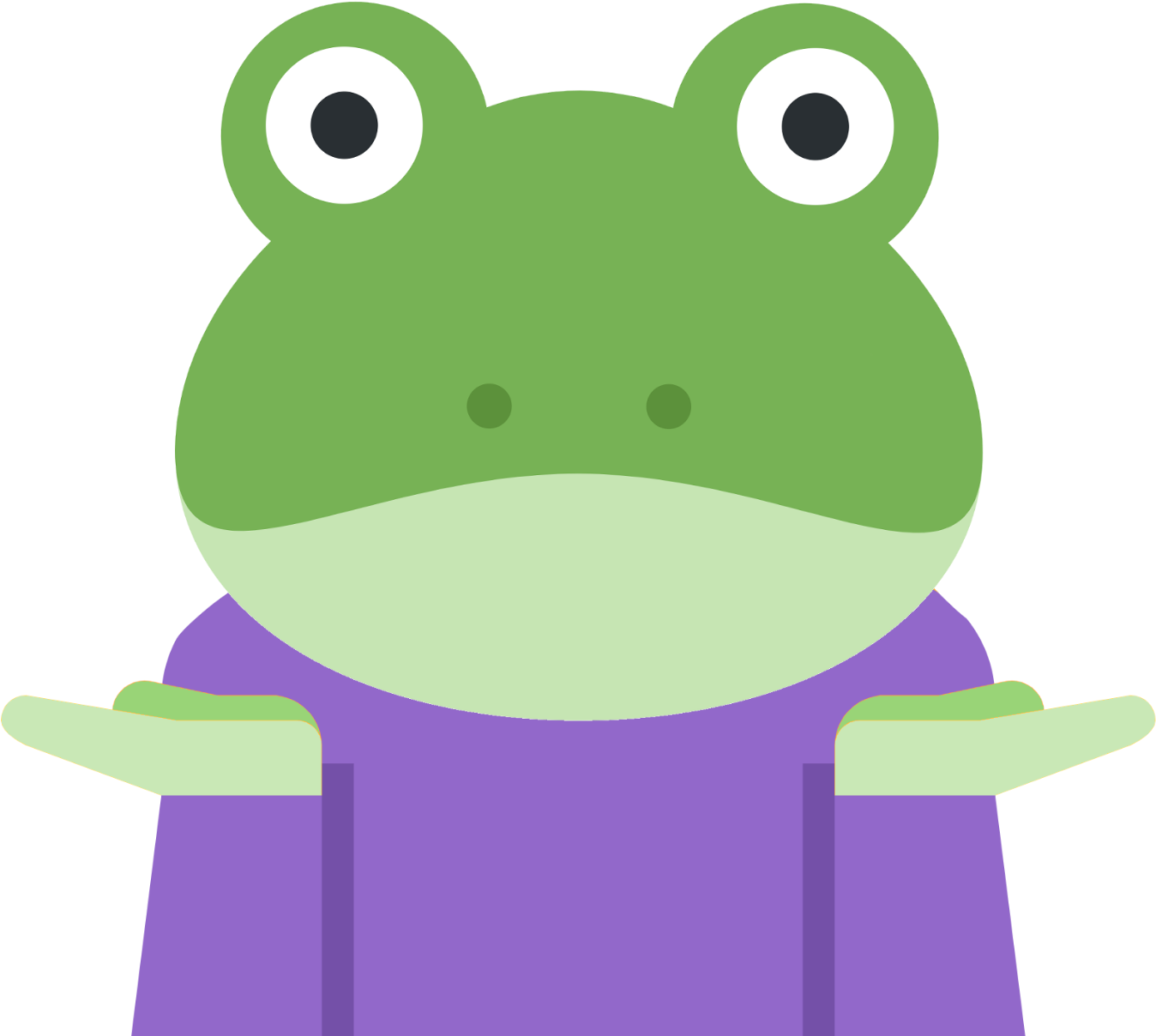 Cartoon Frog Shrugging PNG image
