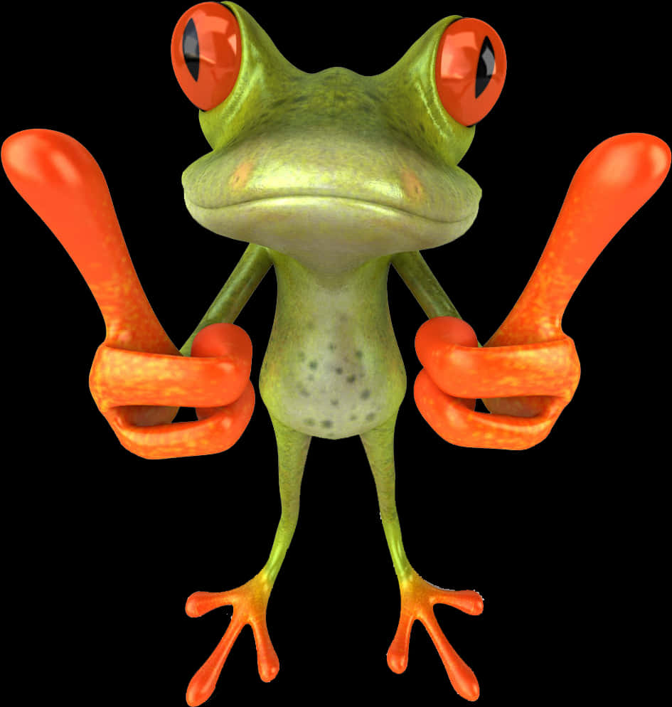 Cartoon Frog Thumbs Up PNG image