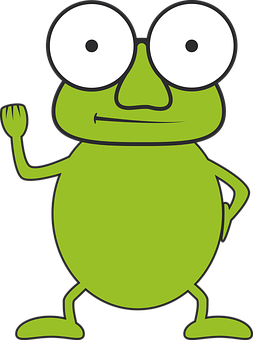 Cartoon Frog Waving Hand PNG image