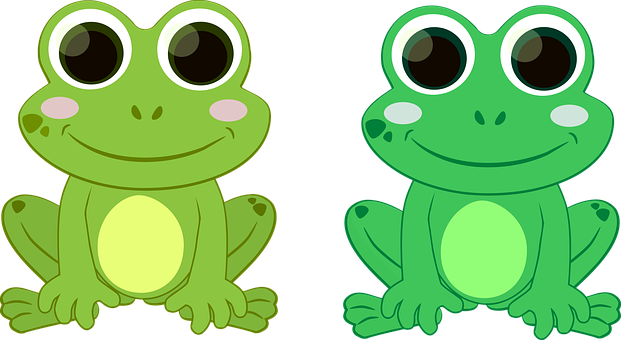 Cartoon Frogs Sideby Side PNG image