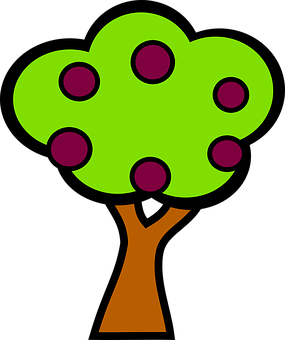 Cartoon Fruit Tree Graphic PNG image