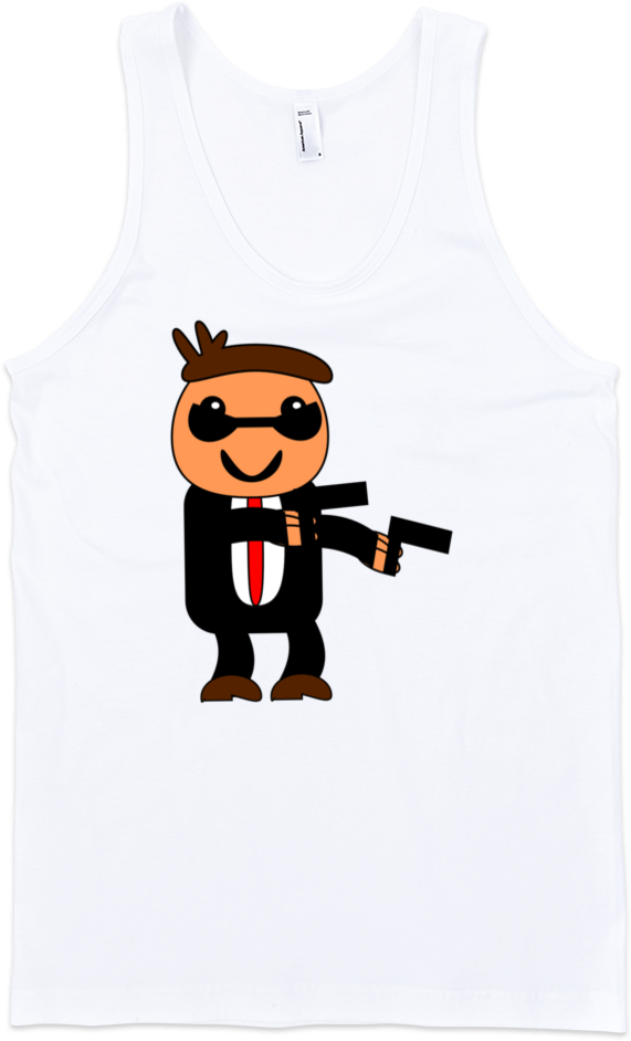 Cartoon Gangster Tank Top Design PNG image