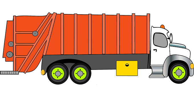 Cartoon Garbage Truck Illustration PNG image