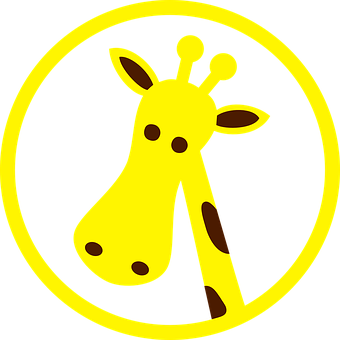 Cartoon Giraffe Icon Yellow Background PNG image