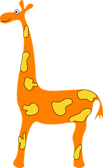 Cartoon Giraffe Orange Background PNG image