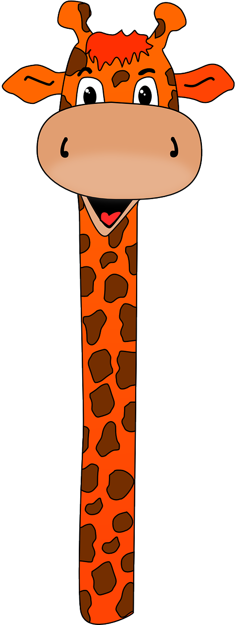 Cartoon Giraffe Portrait PNG image