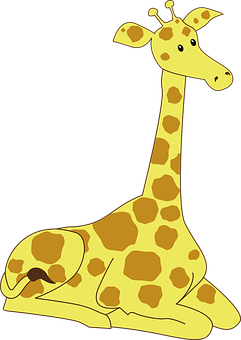 Cartoon Giraffe Resting PNG image