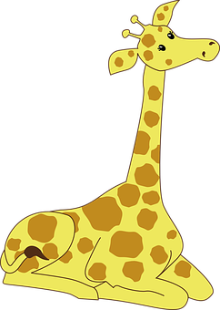Cartoon Giraffe Sitting Down.png PNG image