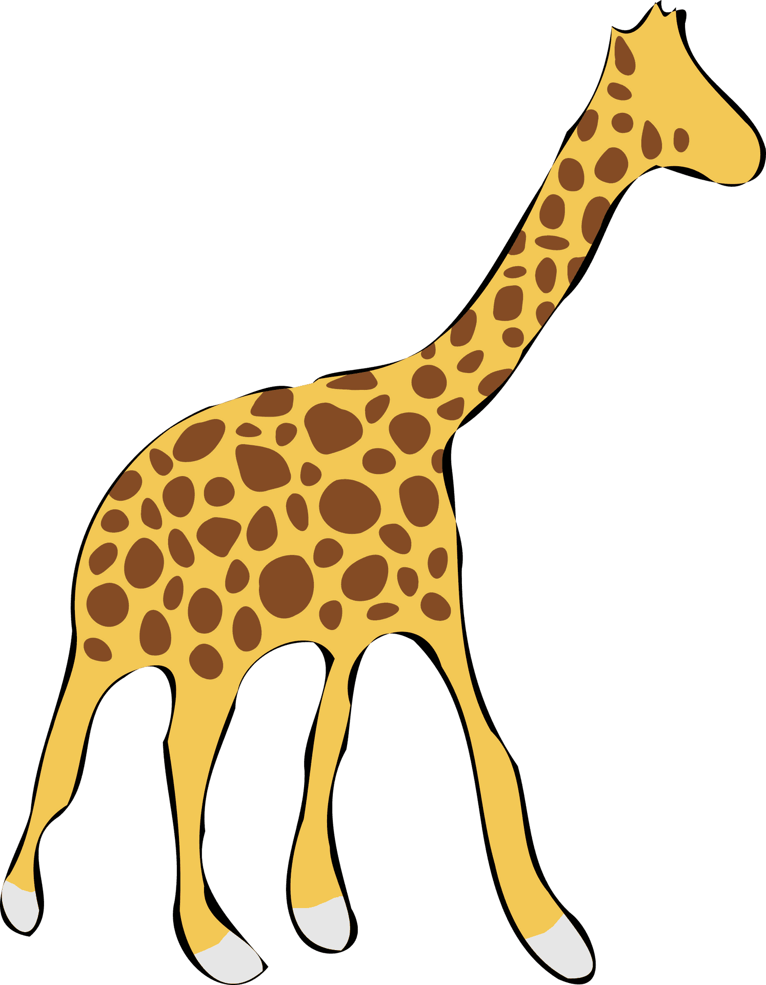 Cartoon Giraffe Walking PNG image