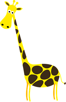 Cartoon Giraffe Yellow Background PNG image