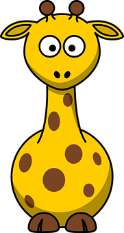 Cartoon Giraffe Yellow Background PNG image