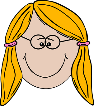 Cartoon Girl Face Vector PNG image