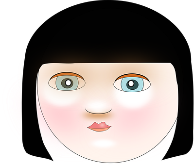 Cartoon Girl Facein Darkness PNG image