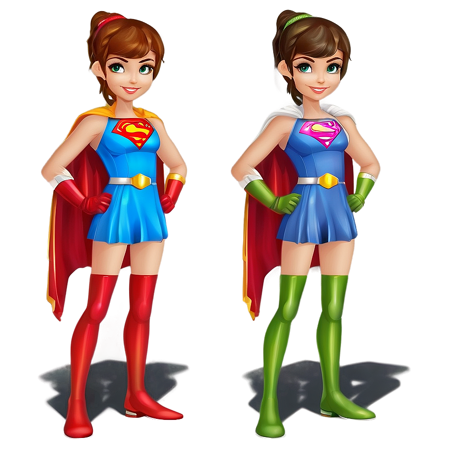 Cartoon Girl In A Superhero Costume Png 06132024 PNG image