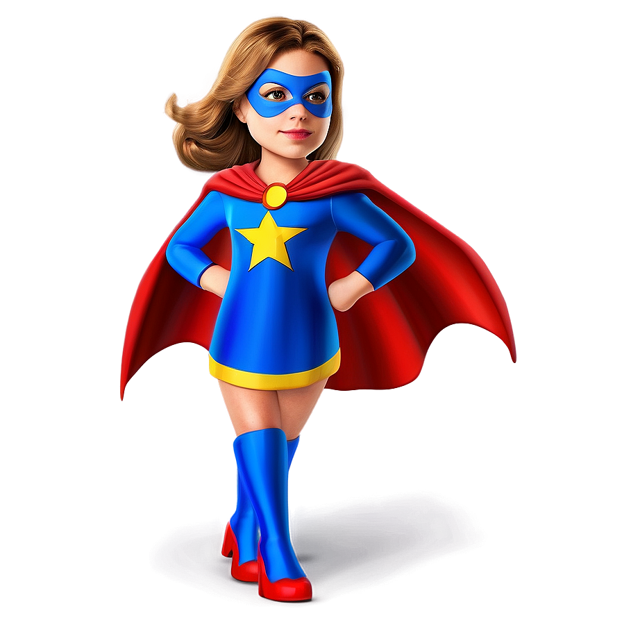 Cartoon Girl In A Superhero Costume Png Joh2 PNG image