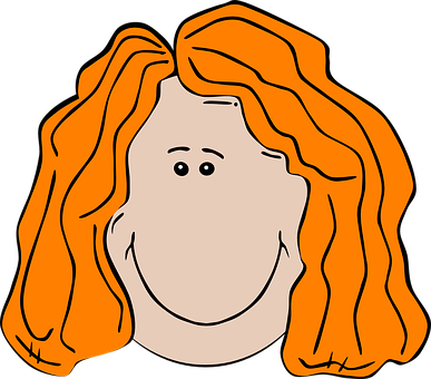 Cartoon Girl Orange Hair PNG image