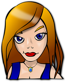 Cartoon Girl Portrait PNG image