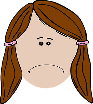 Cartoon Girl Sad Face PNG image