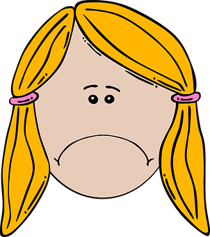 Cartoon Girl Sad Face PNG image