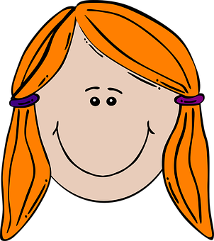 Cartoon Girl Smiling Face PNG image