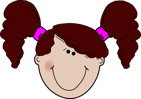 Cartoon Girl Smiling Face Graphic PNG image