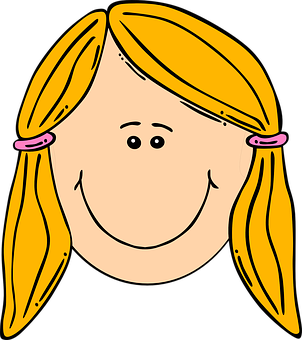 Cartoon Girl Smiling Face PNG image