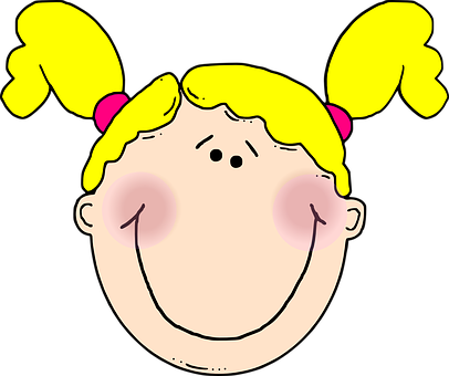 Cartoon Girl Smiling Face PNG image