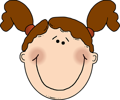 Cartoon Girl Smiling Face PNG image
