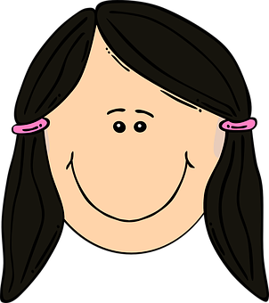 Cartoon Girl Smiling Face PNG image