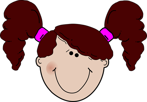 Cartoon Girl Smiling Face PNG image