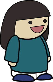 Cartoon Girl Smiling Vector PNG image