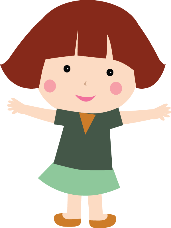 Cartoon Girl Spreading Arms PNG image