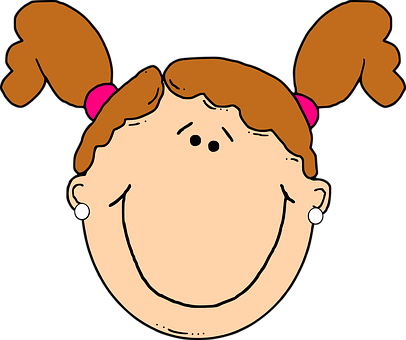 Cartoon Girl Upside Down Smile PNG image