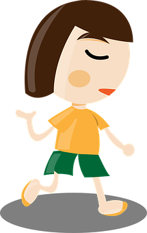 Cartoon Girl Walking PNG image